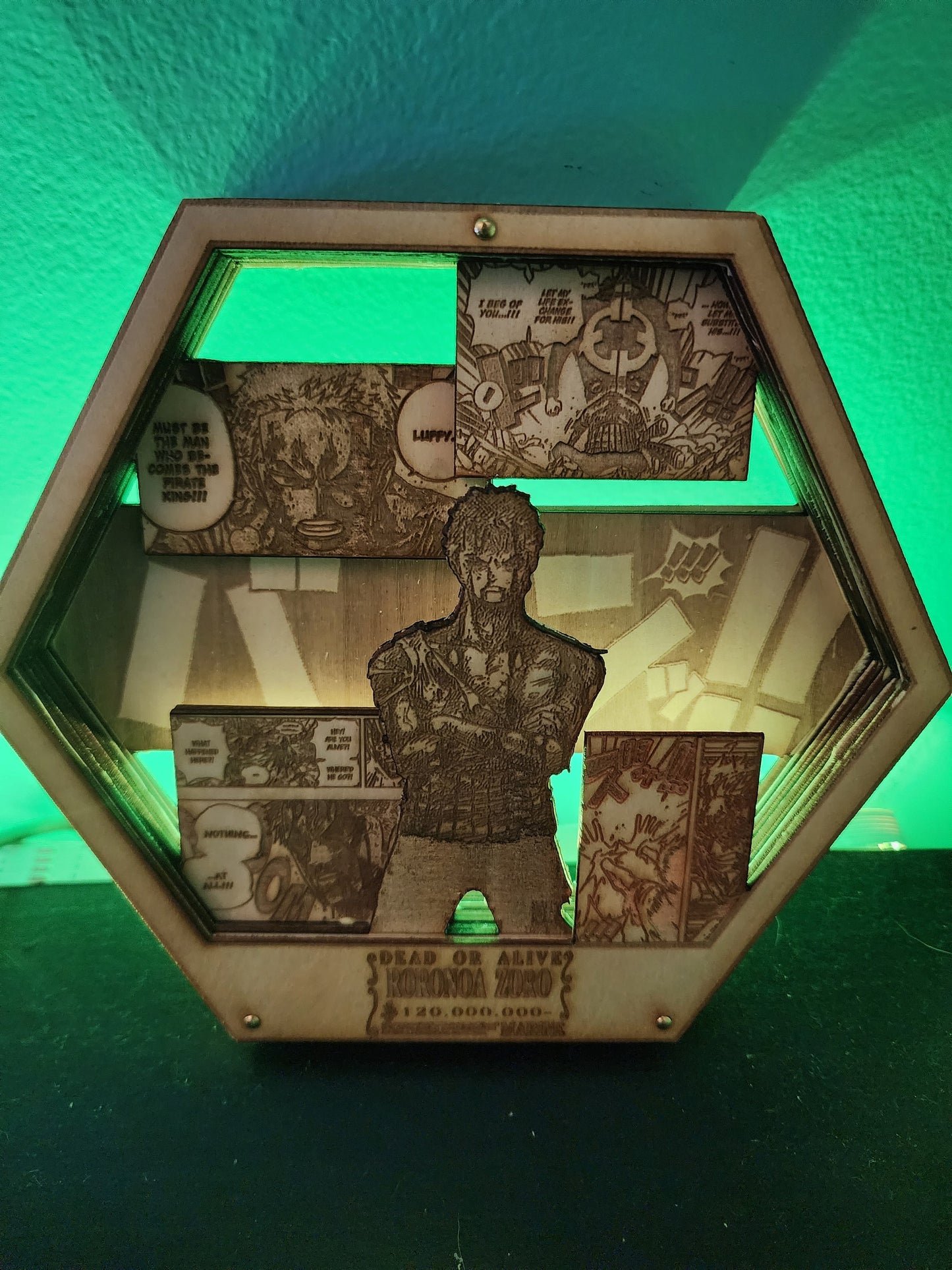 Zoro: Nothing Happened. | 3D Wooden Artwork PlaqueArts | Unforgettable Gifts