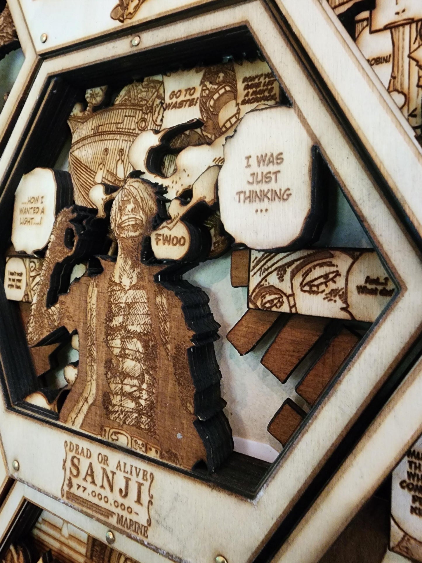 Sanji: In the Mood of a Light | 3D Wooden Artwork PlaqueArts | Unforgettable Gifts