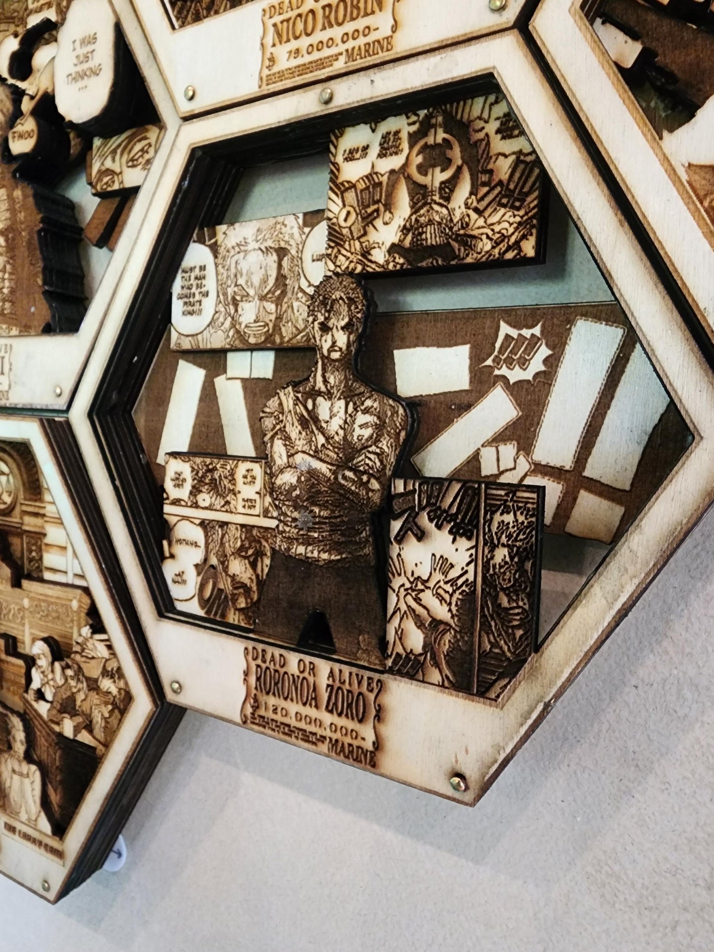 Zoro: Nothing Happened. | 3D Wooden Artwork PlaqueArts | Unforgettable Gifts
