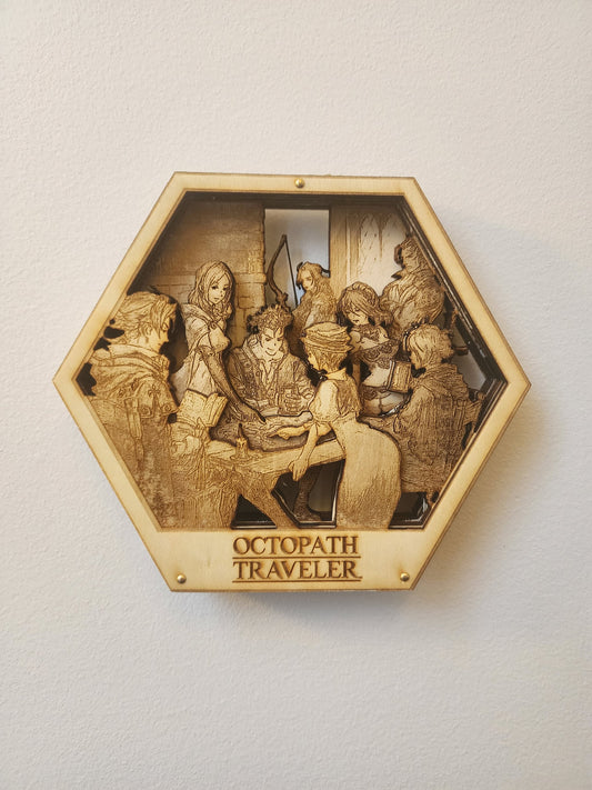 Octopath Traveller | 3D Wooden Artwork PlaqueArts | Unforgettable gift for gamers
