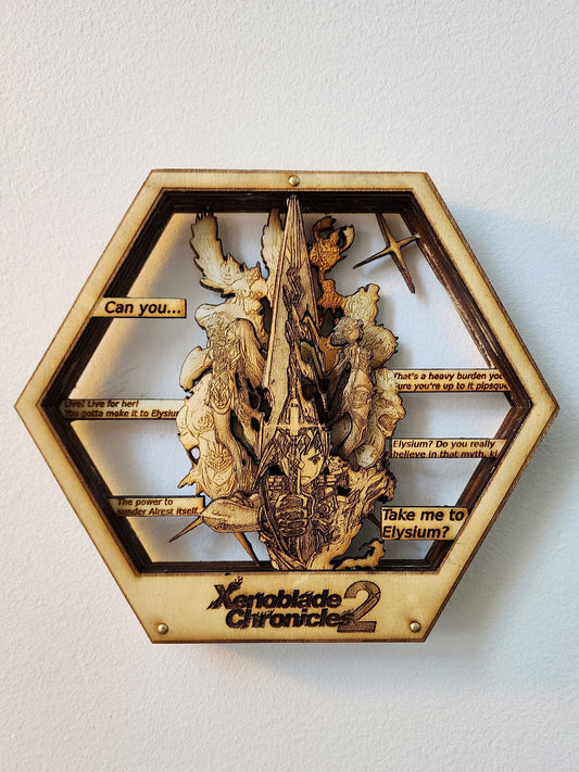 Xenoblade Chronicles 2 - To Elysium | 3D Wooden Artwork PlaqueArts | Unforgettable gift for Gamers