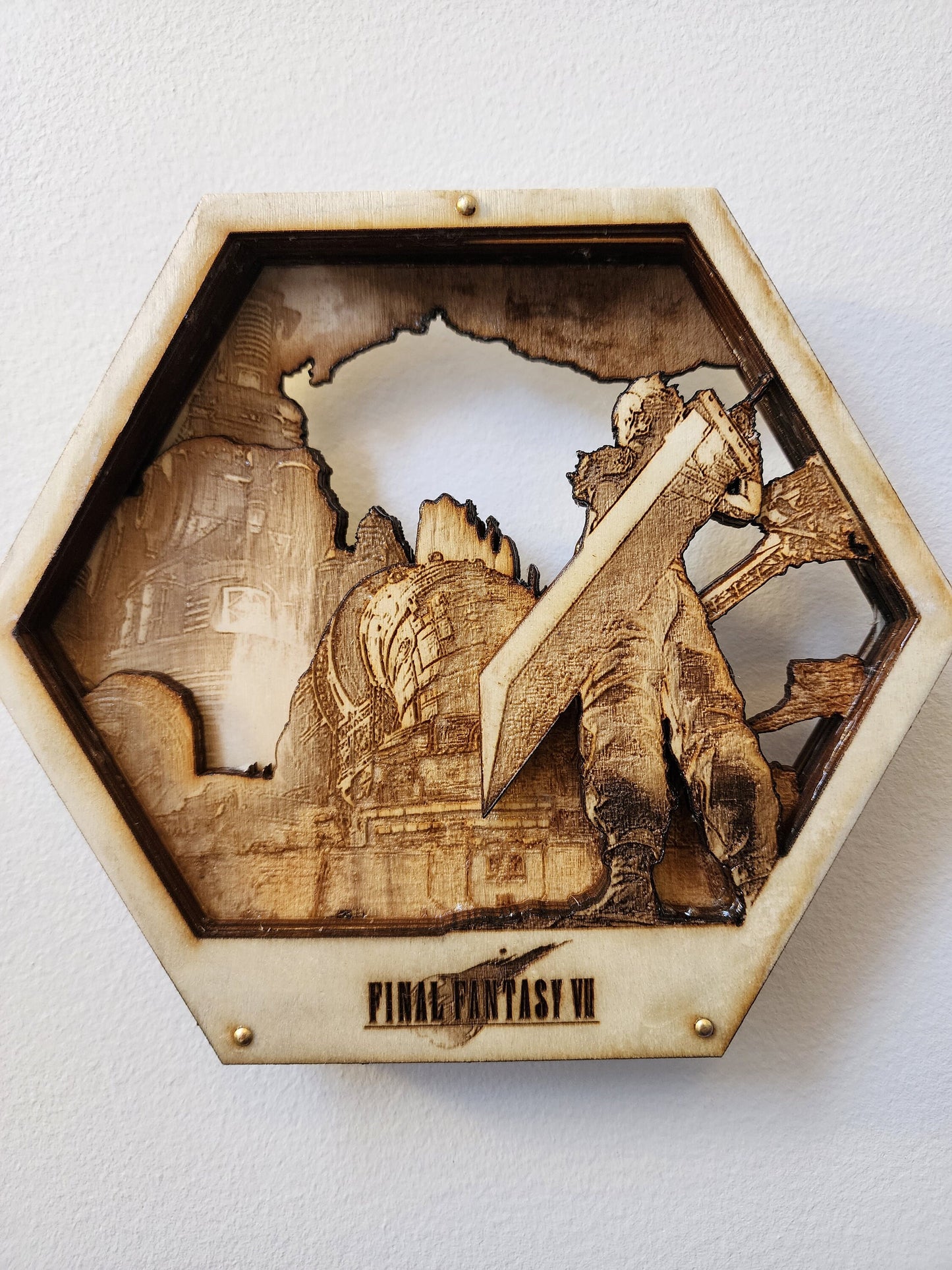 Final Fantasy 7 | 3D Wooden Artwork PlaqueArts | Unforgettable gift for gamers