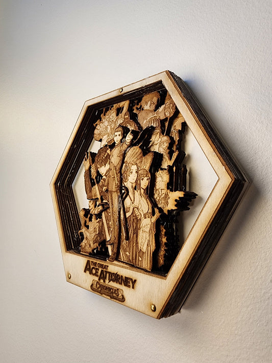 Ace Attorney - The Great Ace Attorney | 3D Wooden Artwork PlaqueArts | Unforgettable gift for gamers