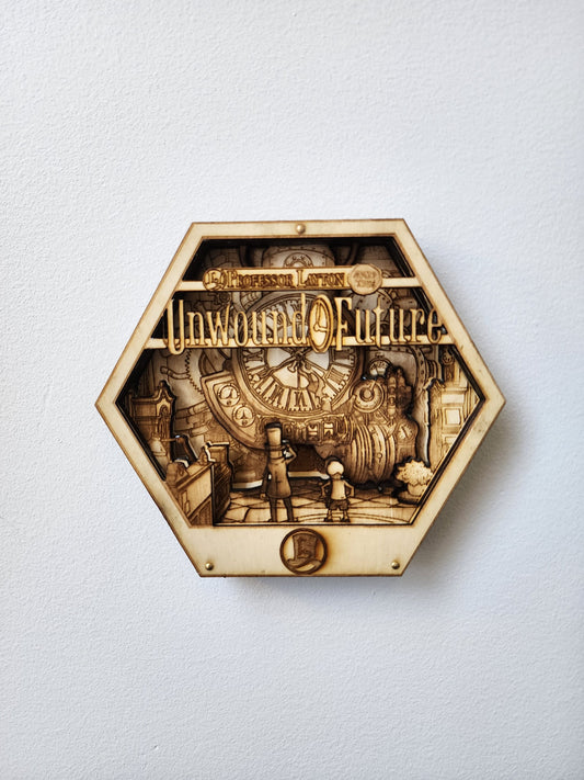 Professor Layton | Unwound Future | 3D Wooden Artwork PlaqueArts | Unforgettable gift for gamers
