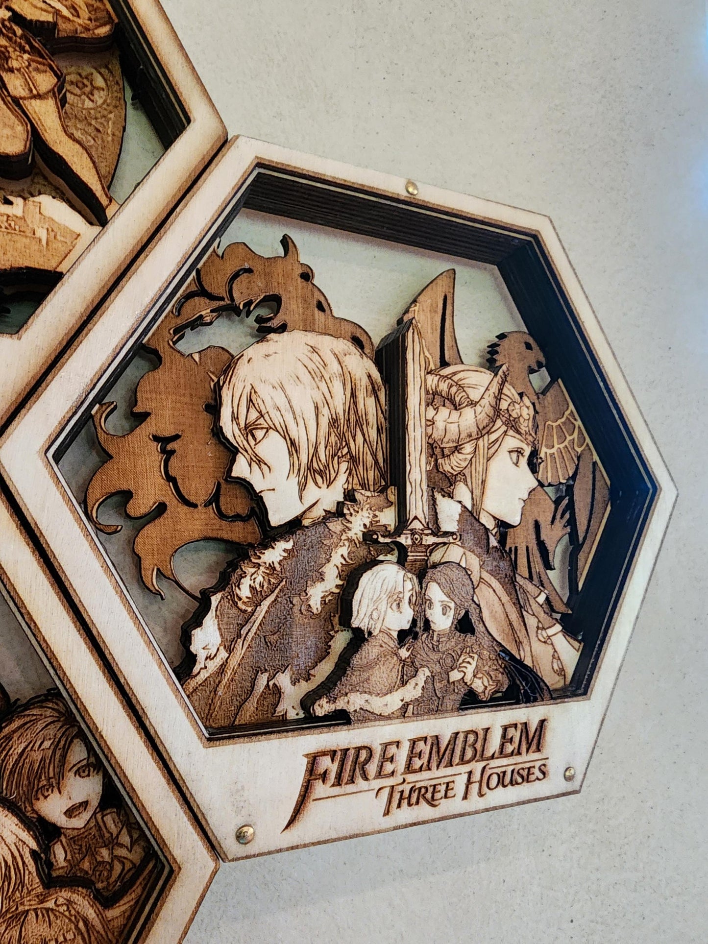 FE: Blood of the Eagle and Lion | FE 3H | 3D Wooden Artwork PlaqueArts | Unforgettable Gifts