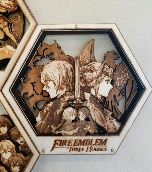 FE: Blood of the Eagle and Lion | FE 3H | 3D Wooden Artwork PlaqueArts | Unforgettable Gifts