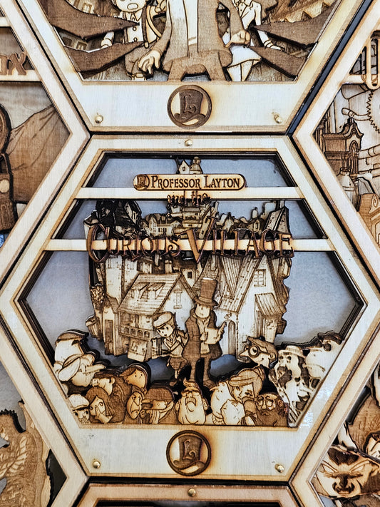 The Curious Village | 3D Wooden Artwork PlaqueArts | Unforgettable Gifts